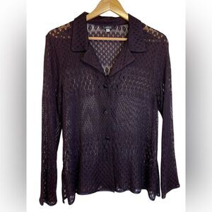 Mica Dark Purple Crocheted Blouse. Size 14